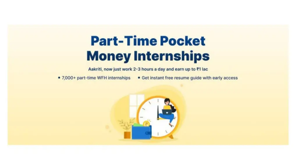 PartTime Pocket Money Internships 2021 Stipend up to ₹ 1 lac
