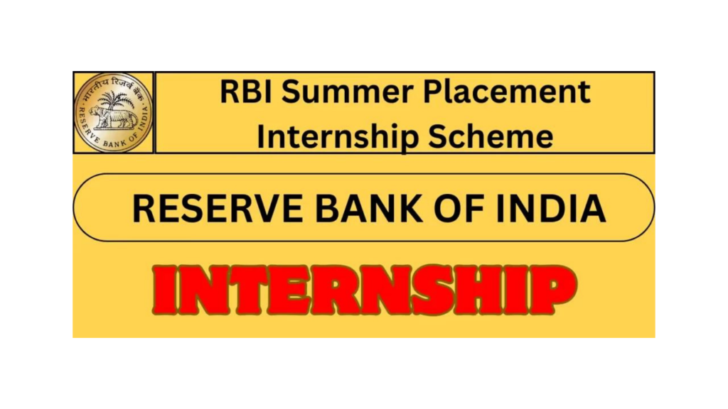 RBI Summer Internship Scheme Placements For Fresher Students Get